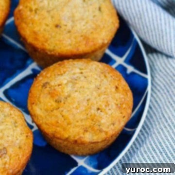 ABCD muffins on a blue checkered plate with white stripes.