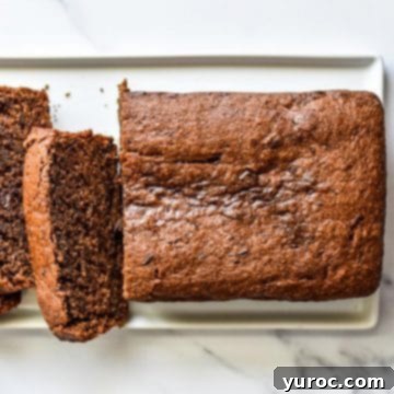 Espresso Banana Bread on a white plate.