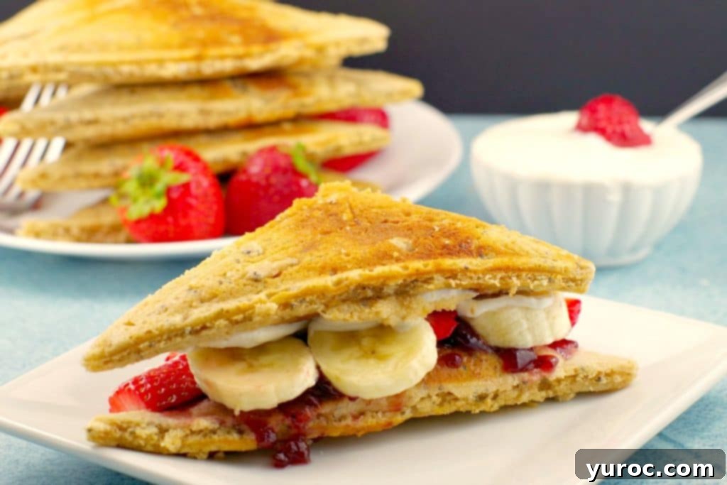 Pancake Breakfast Sandwich | PB&J- foodmeanderings.com